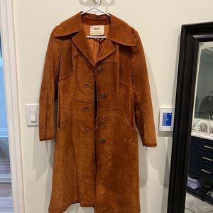 Vintage 70s brown leather trenchcoat